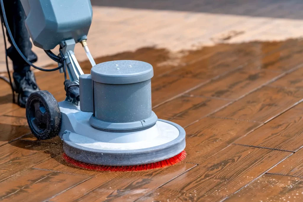 manual cleaning of hardwood floor cleaning